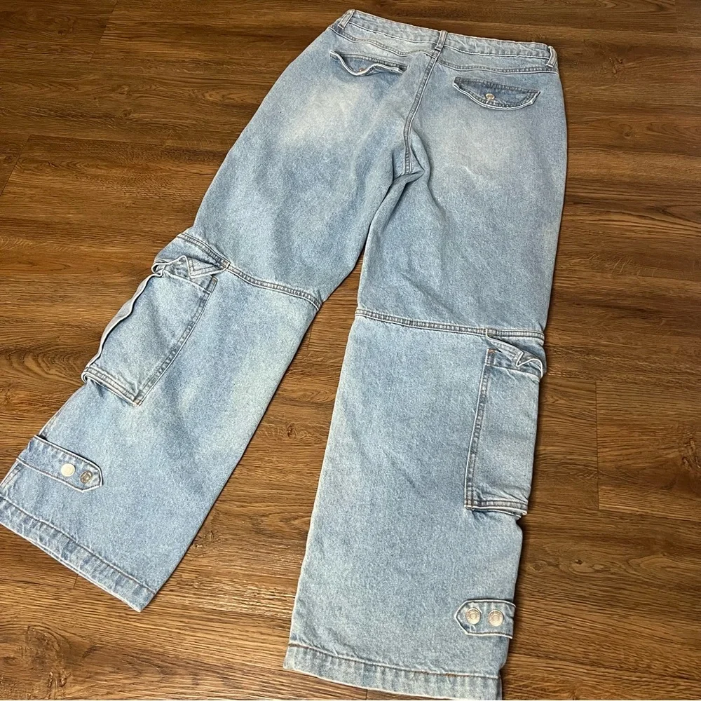 Forever 21 Wide Leg Cargo Jeans size 28 - Picture 7 of 9